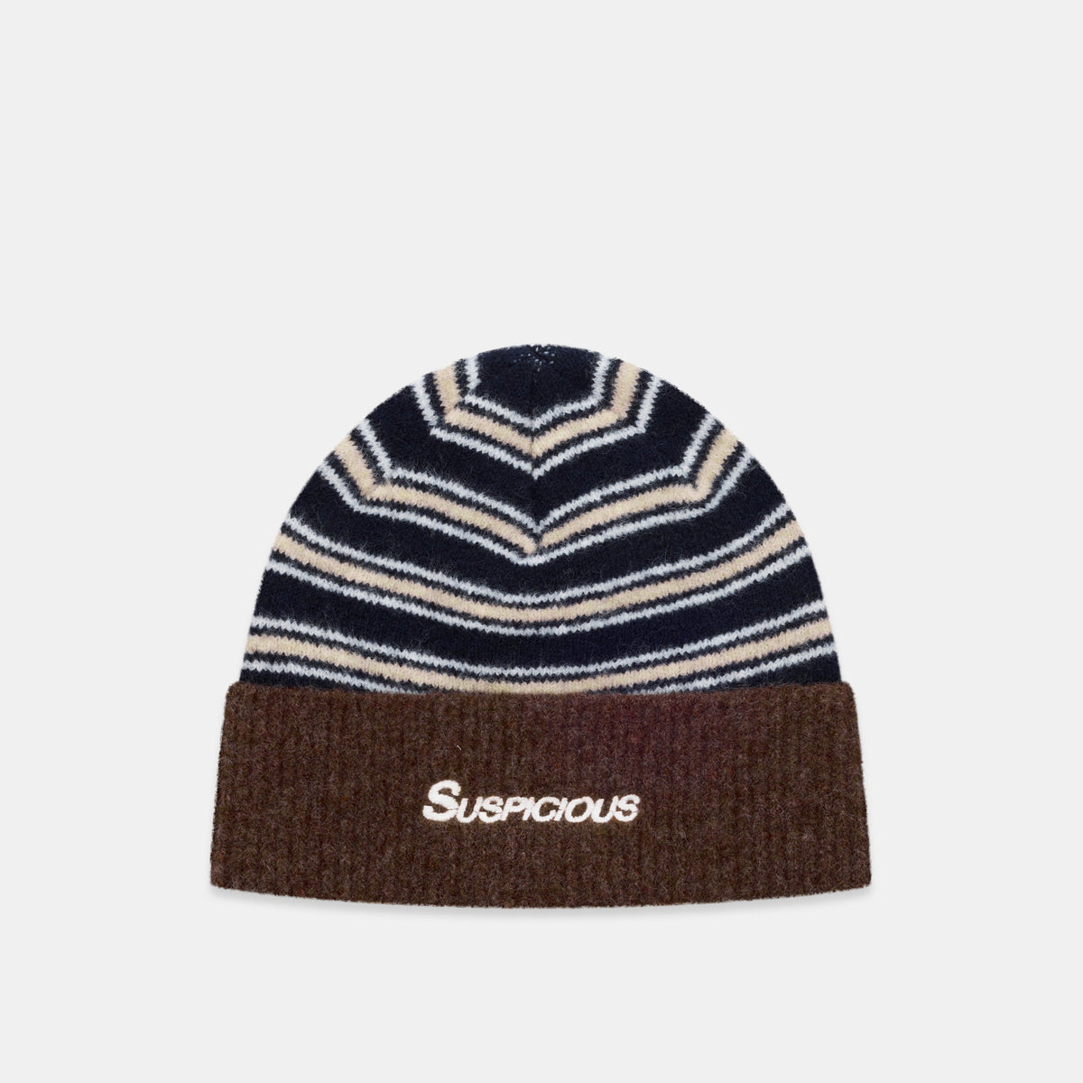 Winter3 / Striped Beanie - Blue & Brown
