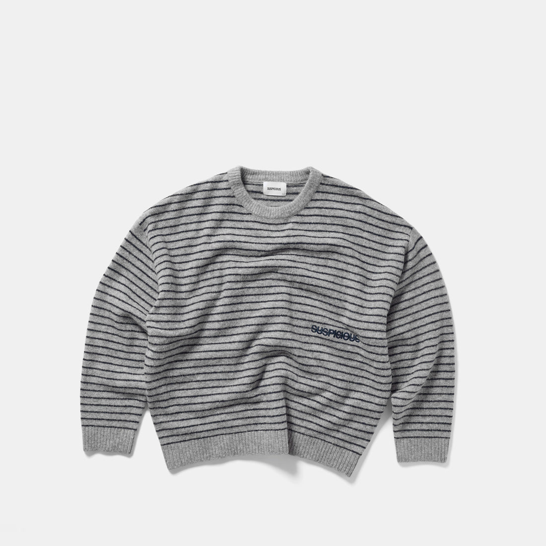 Polkaline / Striped Knitted Sweat - Neutral Heather