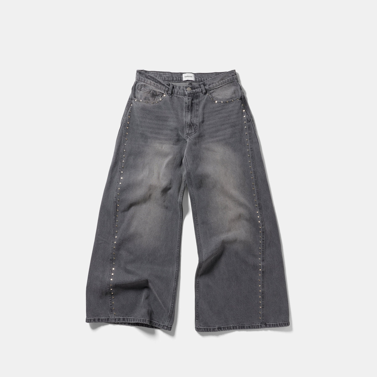 Suspicious Cowboys / Studded W  Wide Jeans - Washed Charcoal
