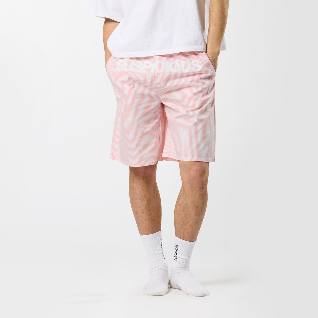 Spring 1 / Suspicious Striped Cotton Shorts - Pink