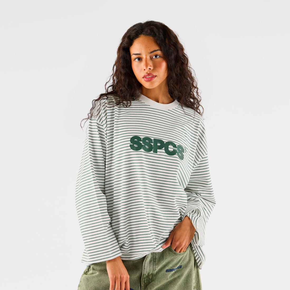 PL / The SSPCS Striped Longsleeve - Forest Green & White