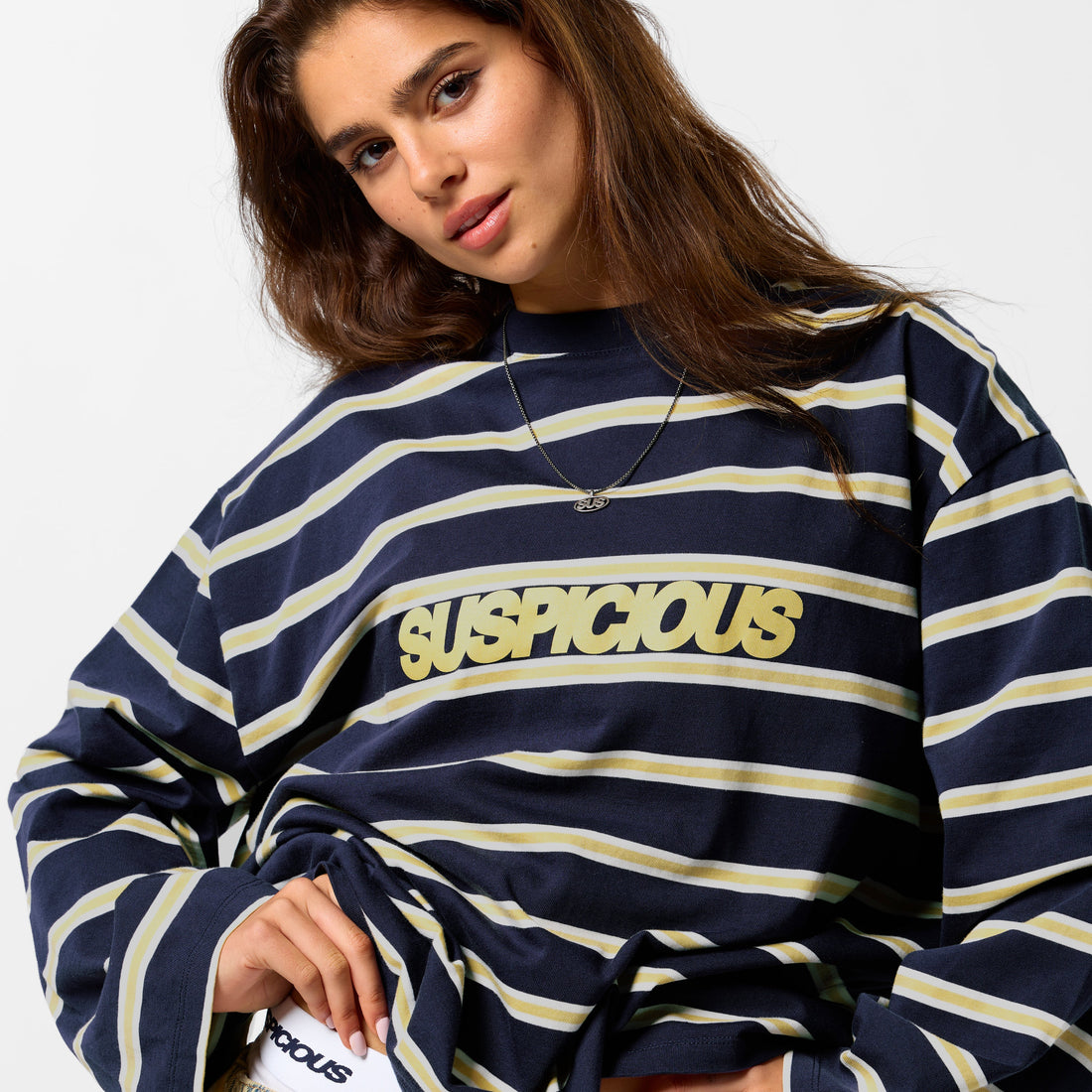 Bestsellers Variants / The Slanted Striped Longsleeve - Nightfall & Yellow