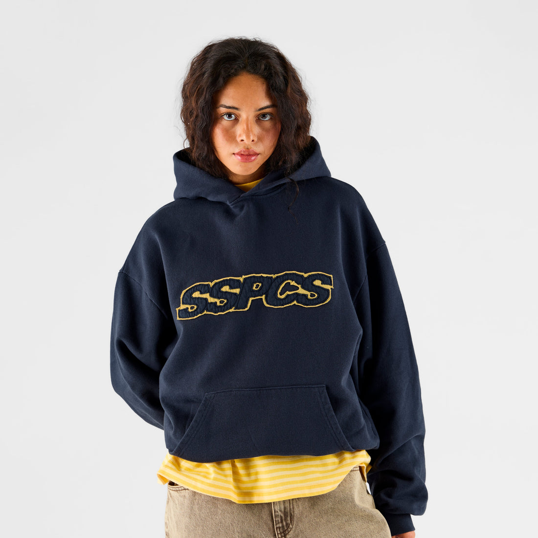 Summer Stripes / Yellow Layered SSPCS Applique Hoodie - Nightfall